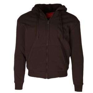 Maximos Men's 5008 Sherpa Lined Long Sleeve Full Zip Hoodie Brown